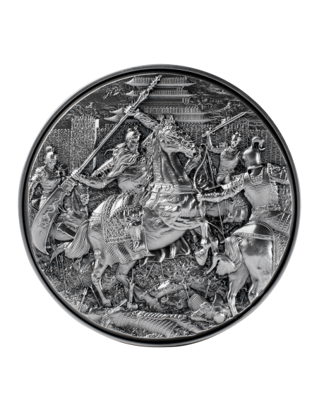 GUAN YU CROSSES 5 PASSES AND SLAYS 6 GENERALS 2 Oz Silver Coin 10000 CFA Francs Cameroon 2022 - Coins & More - Kamerun