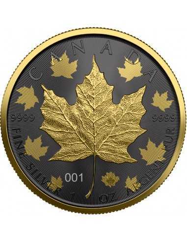 MAPLE LEAF - GOLDEN RING 2022 1 Oz Silver Ruthenium & Gold Coin 5$ Dollar Maple Leaf - Coins & More - Trends