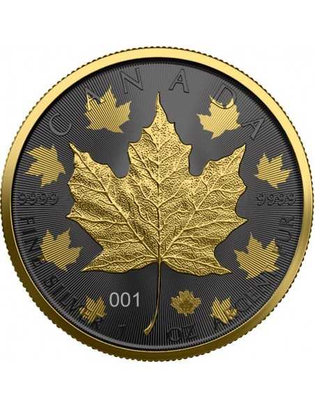 MAPLE LEAF - GOLDEN RING 2022 1 Oz Silver Ruthenium & Gold Coin 5$ Dollar Maple Leaf - Coins & More - Trends