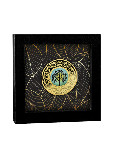 TREE OF HAPINESS (Turquoise) Silver Coin 500 Francs Cameroon 2021 - Coins & More - Art and Architecture