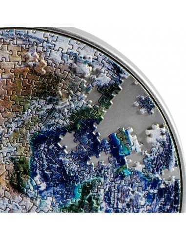 EARTH PUZZLE 1 Oz Silver Coin 5000 Francs Chad 2022 - Coins & More - Chad
