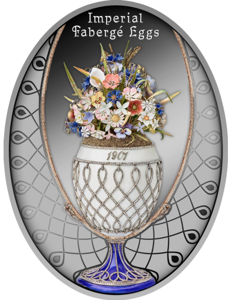 FLOWER BASKET EGG Faberge Silver Coin 1$ Niue 2021 - Coins & More - Gift ideas