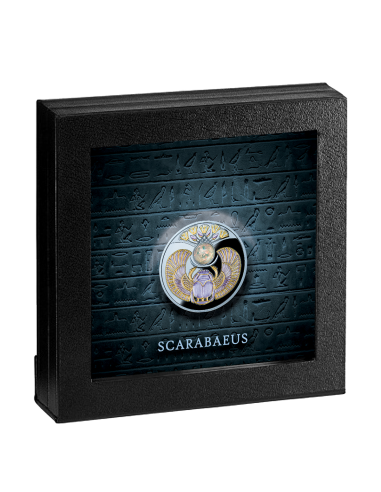 CRYSTAL SCARABAEUS Ancient Symbol Silver coin 1$ Niue 2022 - Coins & More - Egipto