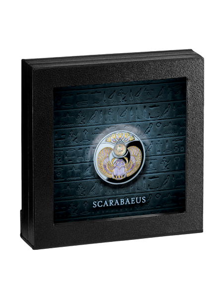 CRYSTAL SCARABAEUS Ancient Symbol Silver coin 1$ Niue 2022 - Coins & More - Egipto