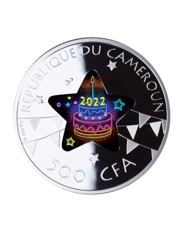 HAPPY BIRTHDAY Silver Coin 500 Francs CFA Cameroon 2022