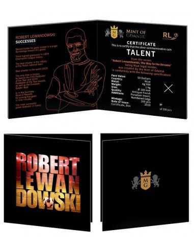 TALENT ROBERT LEWANDOWSKI The Way to the Dreams 1 Kg Silver Coin 50$ Niue 2022 - Coins & More - Niue