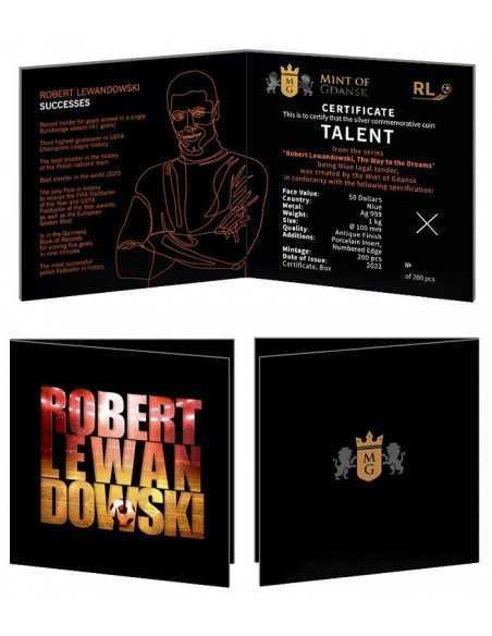TALENT ROBERT LEWANDOWSKI The Way to the Dreams 1 Kg Silver Coin 50$ Niue 2022 - Coins & More - Niue