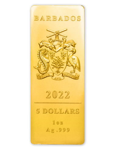 LADY LIBERTY Gold Plated Set 4x1 Oz Silver Coins 5$ Barbados 2022 - Coins & More - Barbados