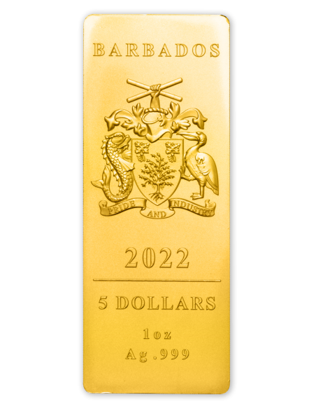 LADY LIBERTY Gold Plated Set 4x1 Oz Silver Coins 5$ Barbados 2022 - Coins & More - Barbados