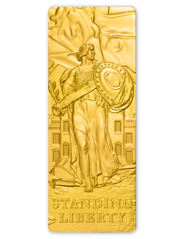 LADY LIBERTY Gold Plated Set 4x1 Oz Silver Coins 5$ Barbados 2022 - Coins & More - Barbados