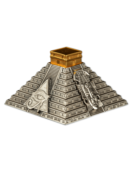 MAYAN PYRAMID OF CHICHEN ITZA 5 Oz Silver Coin 50 Cordobas Nicaragua 2022 - Coins & More - America