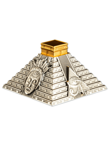 MAYAN PYRAMID OF CHICHEN ITZA 5 Oz Silver Coin 50 Cordobas Nicaragua 2022 - Coins & More - America