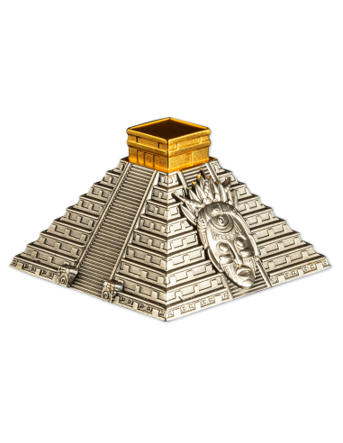 MAYAN PYRAMID OF CHICHEN ITZA 5 Oz Silver Coin 50 Cordobas Nicaragua 2022 - Coins & More - America