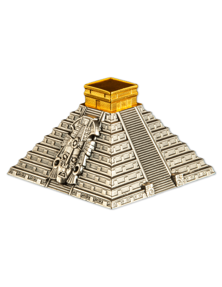 MAYAN PYRAMID OF CHICHEN ITZA 5 Oz Silver Coin 50 Cordobas Nicaragua 2022 - Coins & More - America