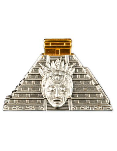 MAYAN PYRAMID OF CHICHEN ITZA 5 Oz Silver Coin 50 Cordobas Nicaragua 2022 - Coins & More - America