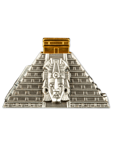 MAYAN PYRAMID OF CHICHEN ITZA 5 Oz Silver Coin 50 Cordobas Nicaragua 2022 - Coins & More - America
