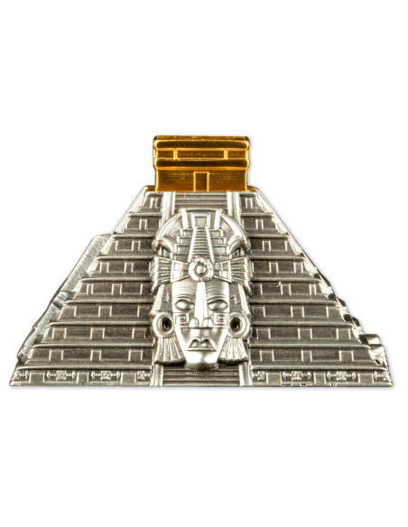 MAYAN PYRAMID OF CHICHEN ITZA 5 Oz Silver Coin 50 Cordobas Nicaragua 2022 - Coins & More - America