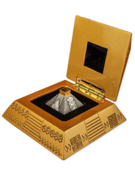 MAYAN PYRAMID OF CHICHEN ITZA 5 Oz Silver Coin 50 Cordobas Nicaragua 2022 - Coins & More - America
