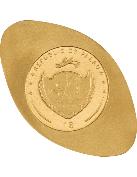 AMERICAN FOOTBALL SPECIAL SHAPE Gold Coin 1$ Palau - Coins & More - Palau
