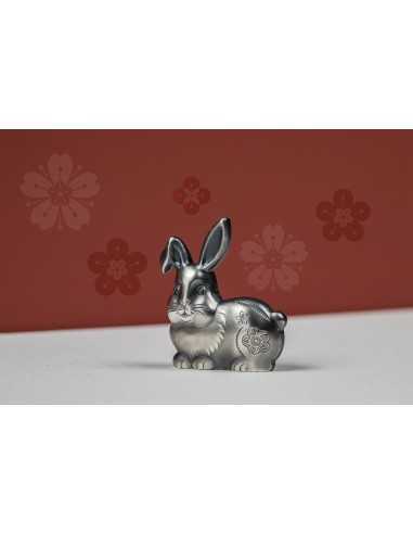 SWEET SILVER RABBIT 1 Oz Silver Coin 1000 Togrog Mongolia 2023 - Coins & More - Mongolia