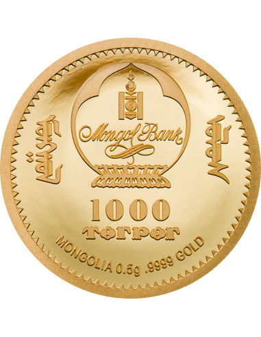 YEAR OF THE RABBIT Gold Coin 1000 Togrog Mongolia 2023 - Coins & More - Mongolia