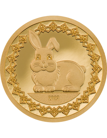 YEAR OF THE RABBIT Gold Coin 1000 Togrog Mongolia 2023 - Coins & More - Mongolia