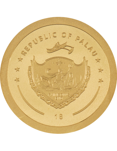 BASKETBALL SPECIAL SHAPE Gold Coin 1$ Palau - Coins & More - Palau