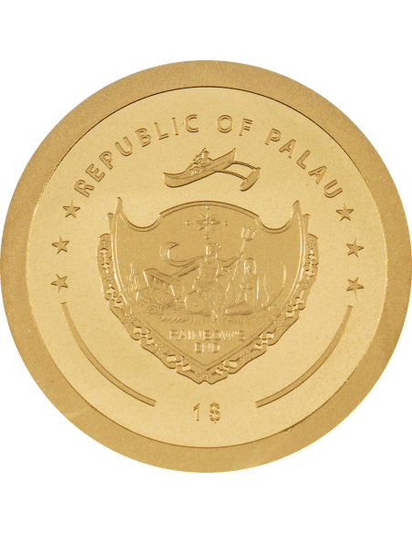 BASKETBALL SPECIAL SHAPE Gold Coin 1$ Palau - Coins & More - Palau