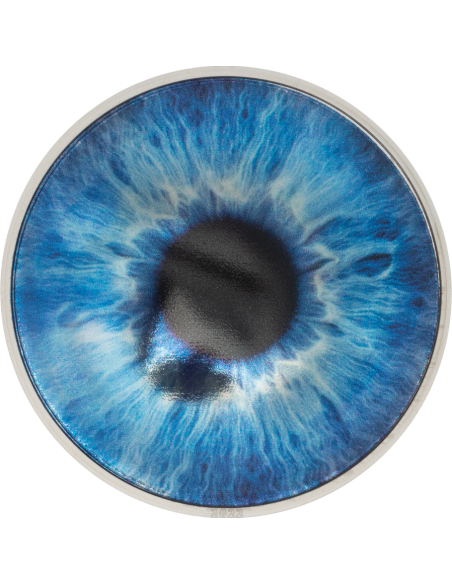 OCEAN BLUE Coloreyezed Eye 1 Oz Silver Coin 5$ Palau 2022 - Coins & More - Palau