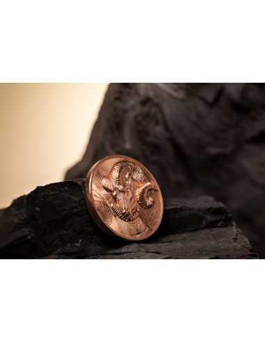 MAGNIFICENT ARGALI Wild Mongolia Ram Copper Coin 250 Togrog Mongolia 2022 - Coins & More - Mongolia