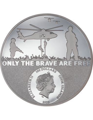 SPECIAL FORCES Real Heroes 1 Kg Kilo Silver Coin 100$ Cook Islands 2022 - Coins & More - Cook Islands