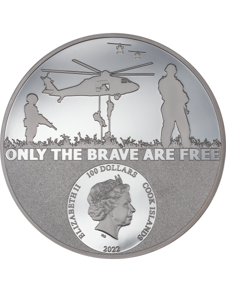 SPECIAL FORCES Real Heroes 1 Kg Kilo Silver Coin 100$ Cook Islands 2022 - Coins & More - Cook Islands