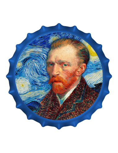 VAN GOGH Bottle Cap Shape Silver Coin 1000 Francs Chad 2022 - Coins & More - Chad