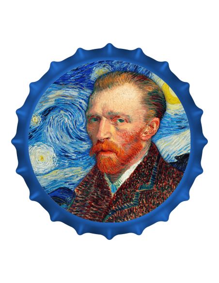 VAN GOGH Bottle Cap Shape Silver Coin 1000 Francs Chad 2022 - Coins & More - Chad
