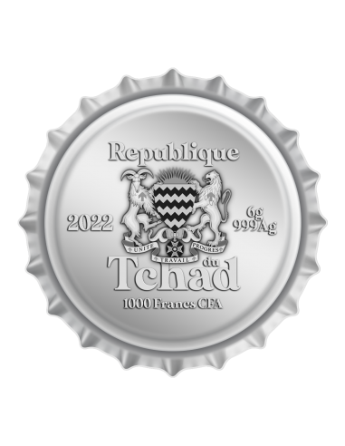 VAN GOGH Bottle Cap Shape Silver Coin 1000 Francs Chad 2022 - Coins & More - Chad