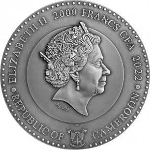 MOON Planets and Gods Silver Coin 2000 Francs Cameroon 2022 2