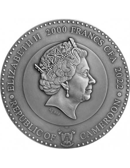MOON Planets and Gods Silver Coin 2000 Francs Cameroon 2022