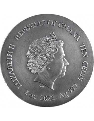 AMERICAN EAGLE Wildlife in the Moonlight 2 Oz Silver Coin 10 Cedis Ghana 2022 - Coins & More - Africa