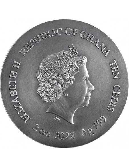 AMERICAN EAGLE Wildlife in the Moonlight 2 Oz Silver Coin 10 Cedis Ghana 2022 - Coins & More - Africa