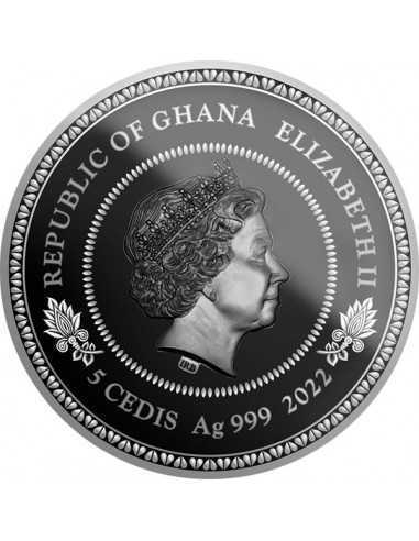 TREE OF LIFE 1 Oz Silver Proof Coin 5 Cedis Ghana 2022 - Coins & More - Ghana
