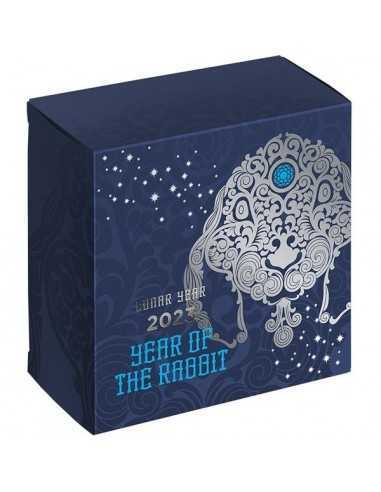 YEAR OF THE RABBIT Lunar Year 1/2 Oz Silver Proof Coin 2 Cedis Ghana 2023 - Coins & More - Africa
