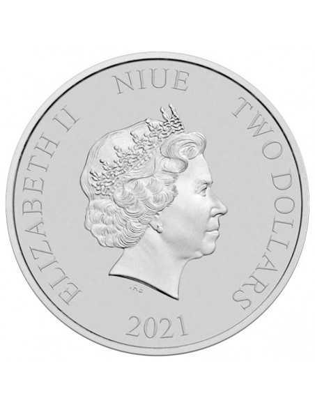 RETOUR VERS LE FUTUR II 1 Oz Silver Colorized Coin 2$ Niue 2021 - Coins & More - Niue