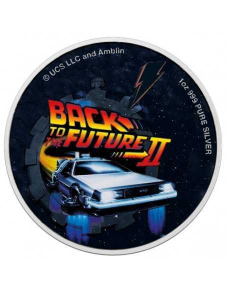 RETOUR VERS LE FUTUR II 1 Oz Silver Colorized Coin 2$ Niue 2021 - Coins & More - Niue