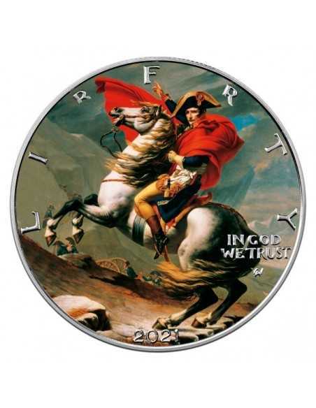 NAPOLEON New Eagle Type 2 1 Oz Silver Colorized Coin 1$ Dollar USA 2021 - Coins & More - Usa