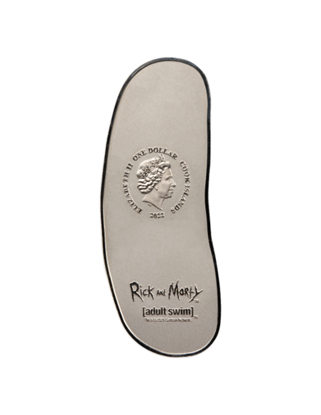PICKLE RICK Rick and Morty 1 Oz Silver Coin 1$ Cook Islands 2022 - Coins & More - Isole Cook