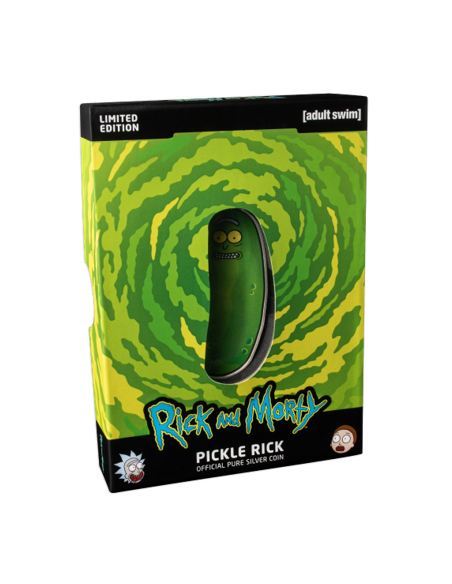 PICKLE RICK Rick and Morty 1 Oz Silver Coin 1$ Cook Islands 2022 - Coins & More - Isole Cook