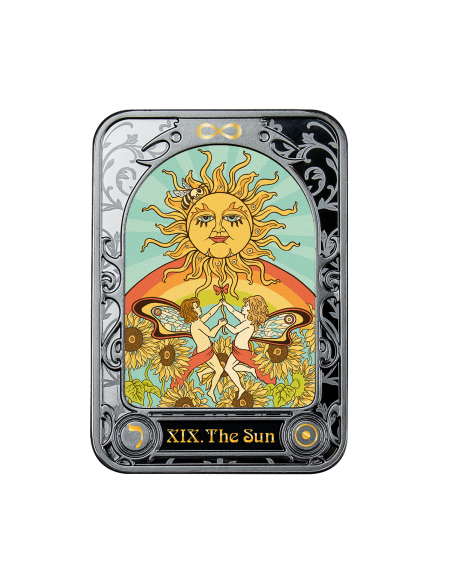 THE SUN Tarot Silver Coin 1000 Francs Cameroon 2022 - Coins & More - Camerún