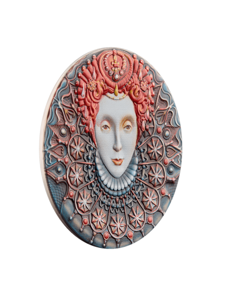ELIZABETH I Women Queen of England 2 Oz Silver Coin 5$ Niue 2022 - Coins & More - Niue