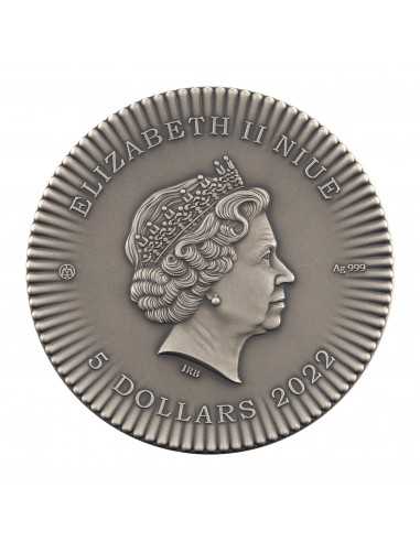 ELIZABETH I Women Queen of England 2 Oz Silver Coin 5$ Niue 2022 - Coins & More - Niue