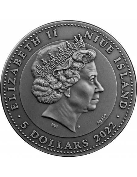 TUTANKHAMUN’S MASK 2 Oz Silver Coin 5$ Niue 2022 - Coins & More - Niue
